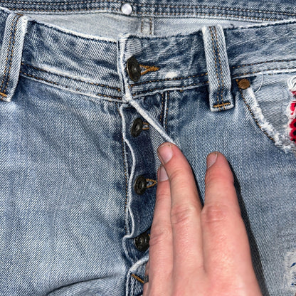 Diesel Larkee Bootcut Stretch Jeans Mens 36x30 Blue Straight 008M2 Whisker Italy