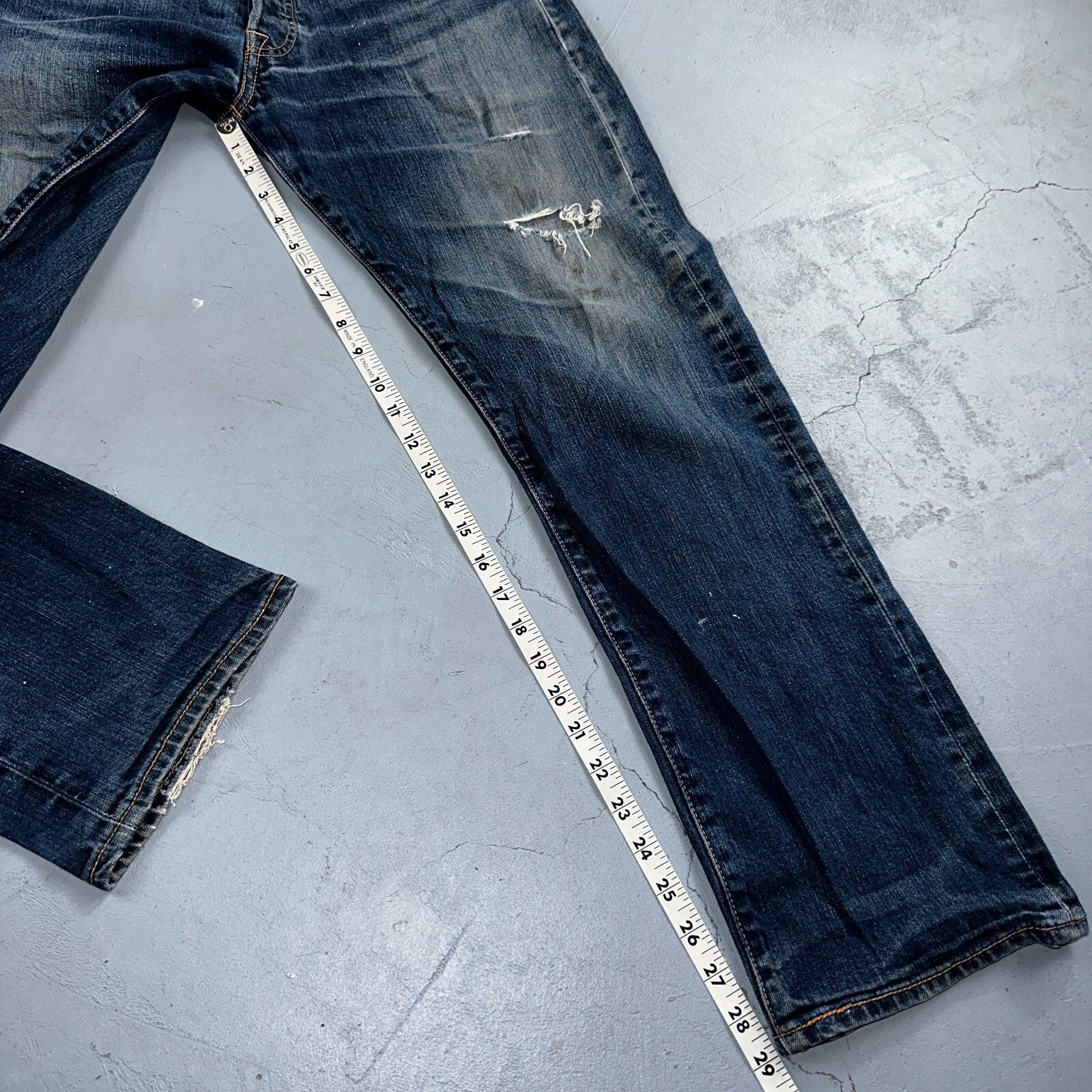 Levis 501 Y2K XX Straight Leg Jeans Blue VTG Whiskers Wash 34x30 Act 34x29