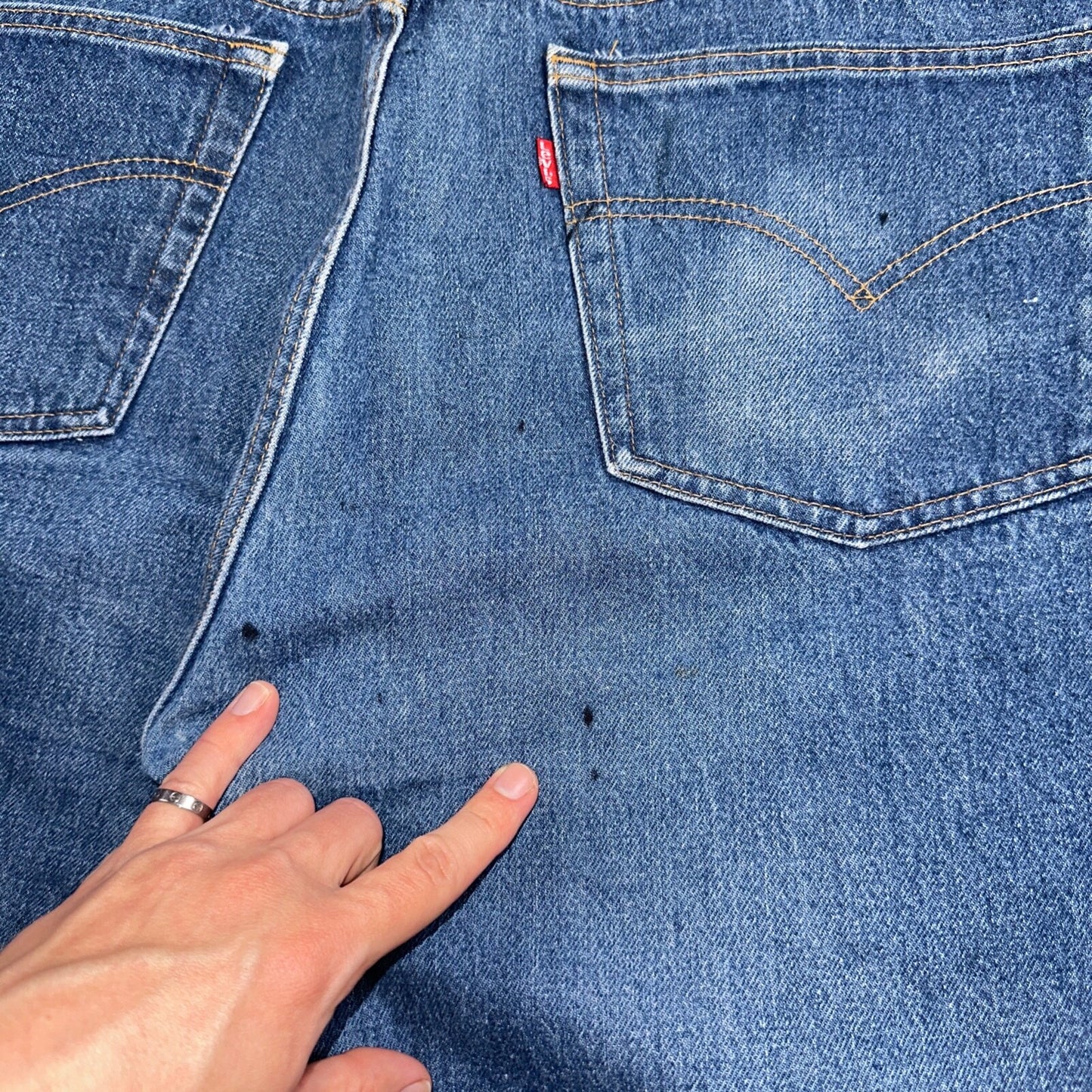 Levis 501 Vintage 80s USA XX Straight Leg Jeans Blue Light Wash 40x33 Act 38x29