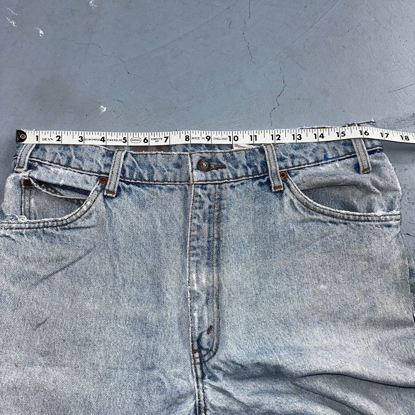 Levis 550 Vintage 90s USA Orange Tab Relaxed Blue Ligh Wash Jeans 36x32 Ac 33x30