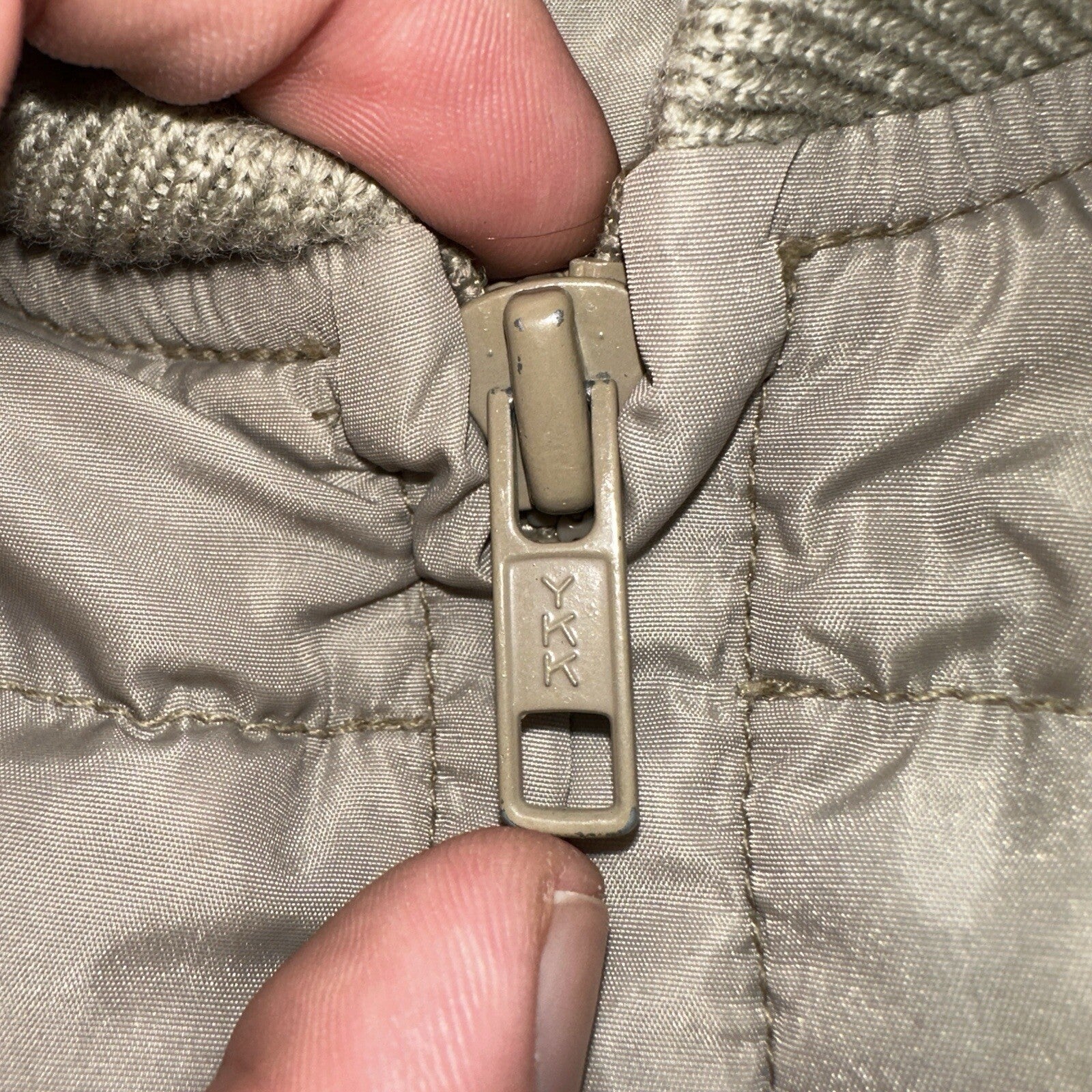 Eddie Bauer VTG 90s Goose Down Puffer Vest Jacket Size Large Beige Winter Style