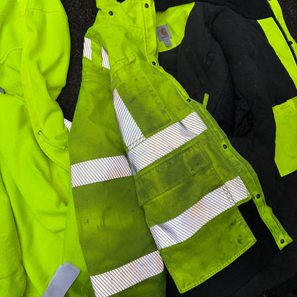 Carhartt Jacket Mens 2XL 100787 High-Visibility Waterproof Highlighter Hoodie