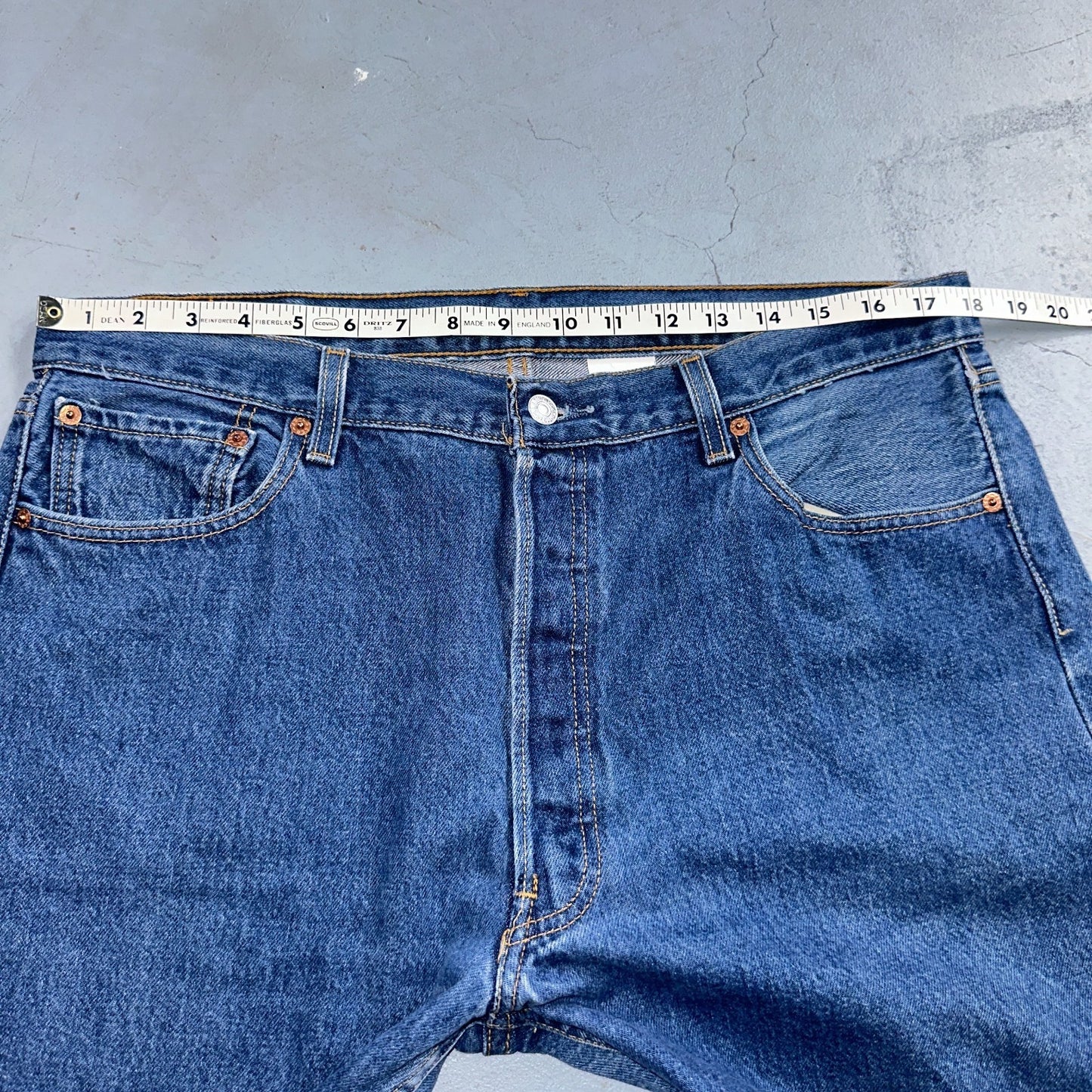 Levis 501 Vintage Y2K 90s XX Straight Leg Jeans Blue Med Wash 38x33 Act 36x29