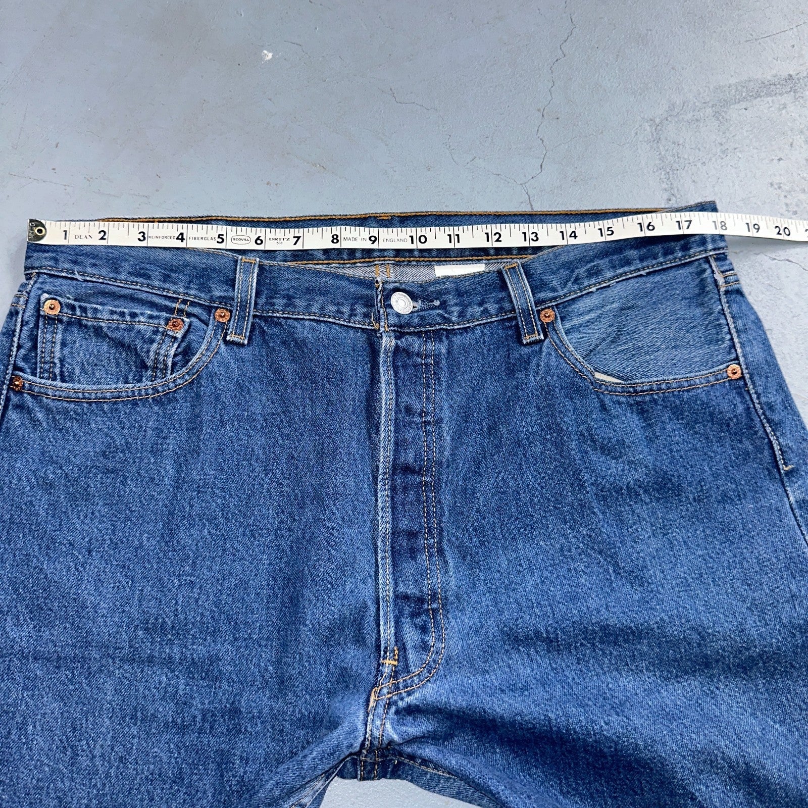 Levis 501 Vintage Y2K 90s XX Straight Leg Jeans Blue Med Wash 38x33 Act 36x29