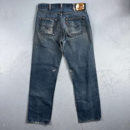 Levis 501 Vintage 80s USA XX Straight Leg Jeans Blue 20502 Paint 34x32 Act 32x30