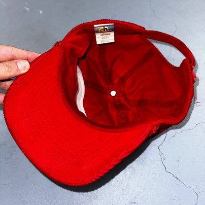 Power Rents Corduroy VTG Hat Cap Snapback Oregon Portland Red Calhead Trucker