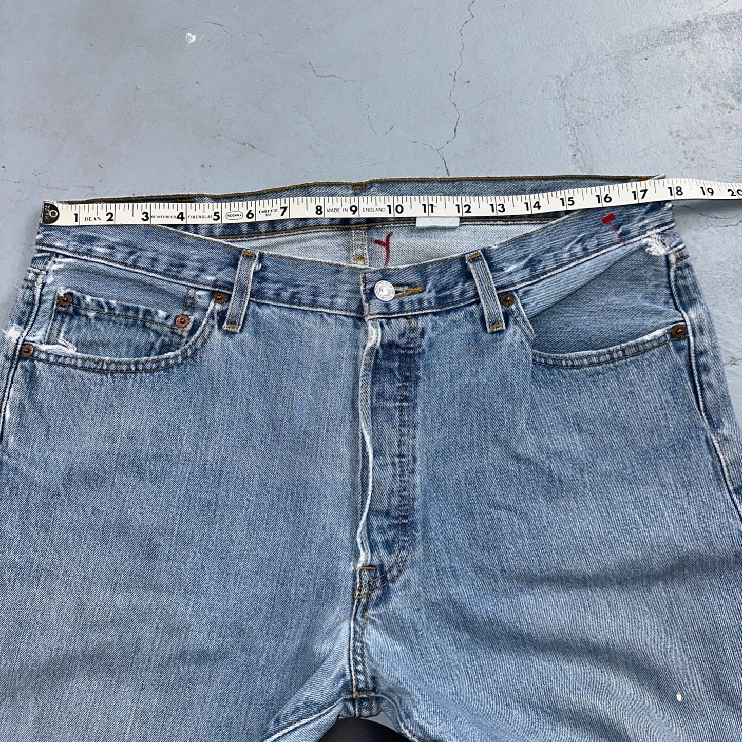 Levis 501 Vintage Y2K XX Straight Leg Jeans Blue Light Wash 36x34 Act 35x32