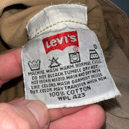 Levis 501 Vintage 90s USA XX Straight Leg Jeans Khaki Brown Wash 42x32 Act 40x32