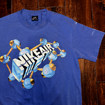 Nike Air Vintage T Shirt 80s USA Rare Air Max Atoms Bubbles Science Blue Tag