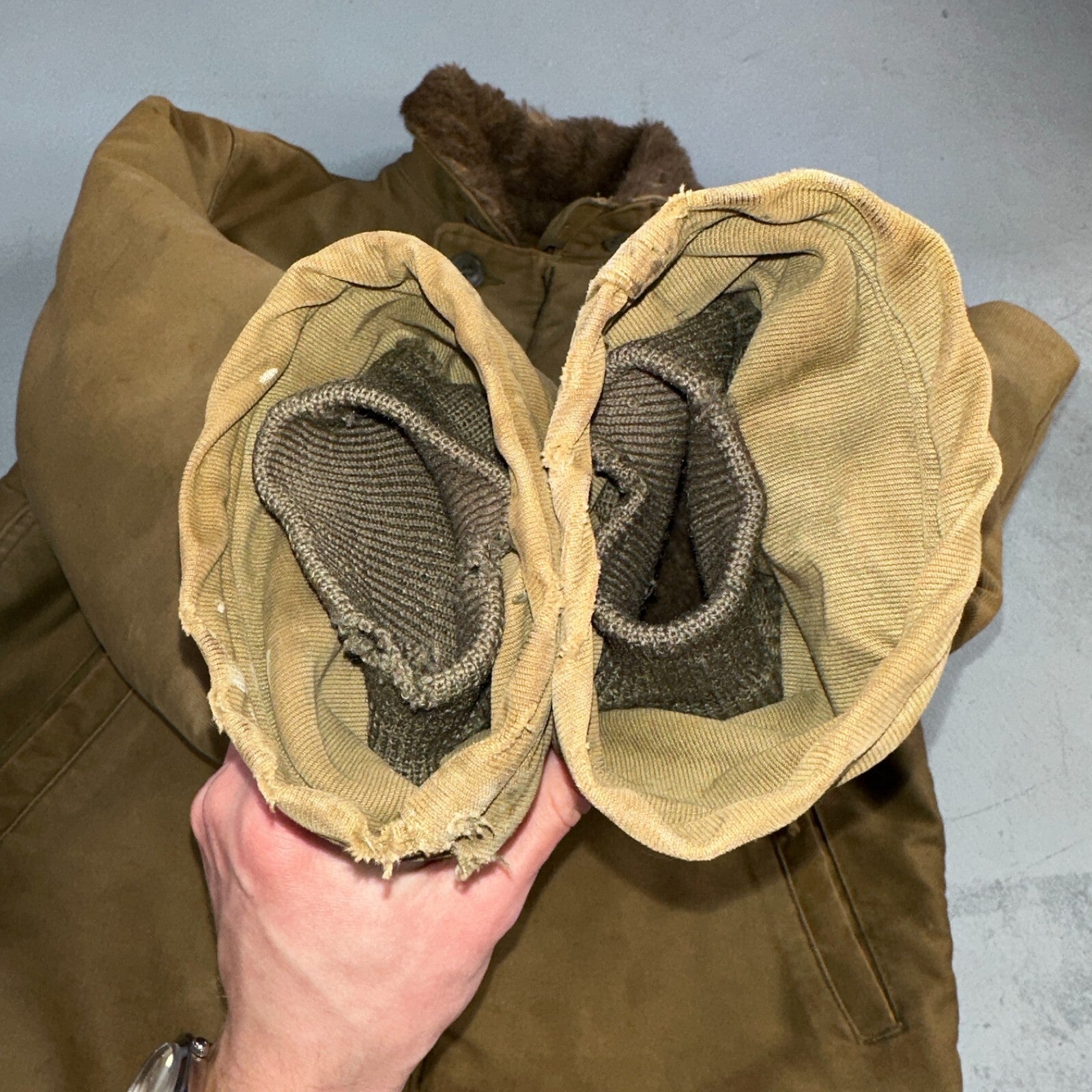 VTG WWII US NAVY USN N1 Deck Jacket Sz 38 Alpaca Stencil Work Coat Rare WW2