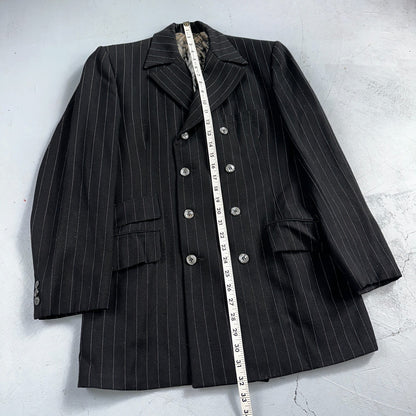 VTG Mens Suit 36 Double Breast 8 Button Jacket Sport Coat Rockabilly 50s Striped