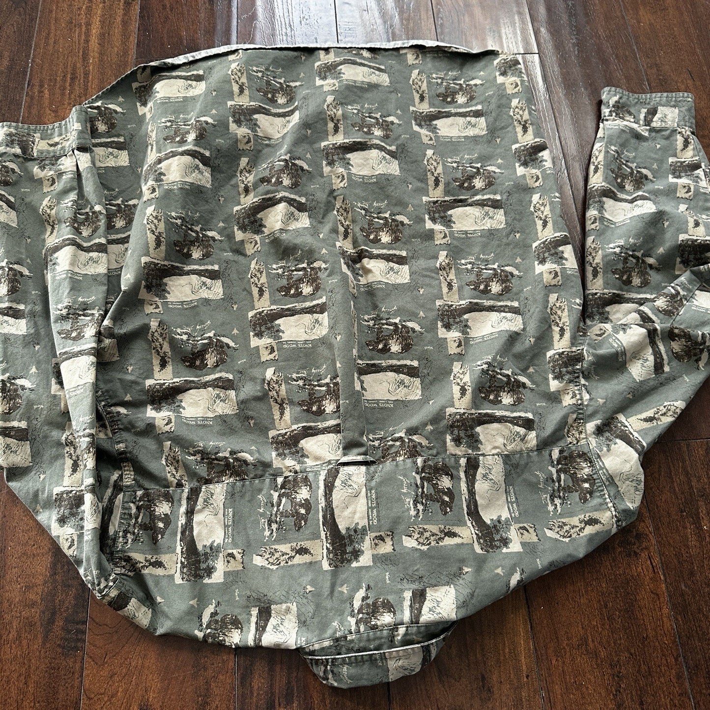 Columbia Button Down Shirt Knots Wood Size Large Long Sleeve Shirt Outdoor VTG