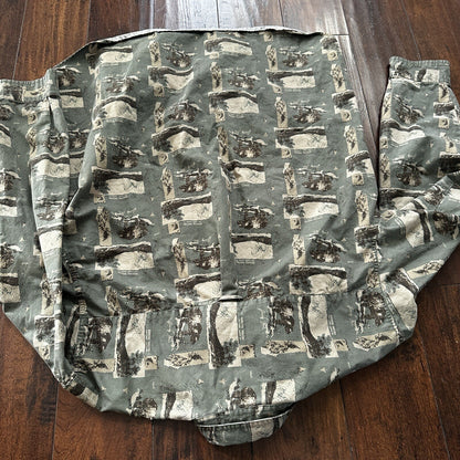 Columbia Button Down Shirt Knots Wood Size Large Long Sleeve Shirt Outdoor VTG