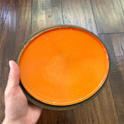 Le Creuset #B Oval Dutch Oven Lid Only France Enamel Pot Orange Flame VTG 1960s