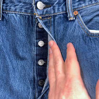 Levis 501 Y2K XX Straight Leg Jeans Blue VTG Med Wash 36x38 Act 33x33