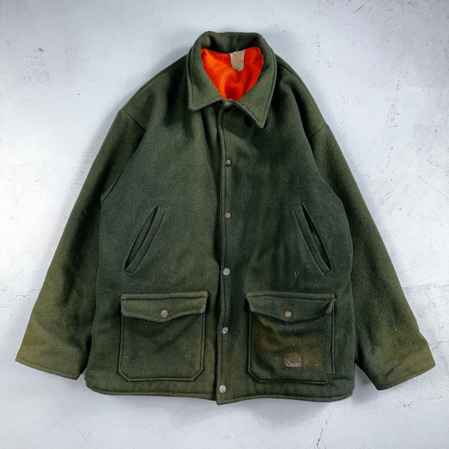 VTG Codet Wool Jacket Mackinaw Hunting Reversible Green Orange Outdoor Men’s L