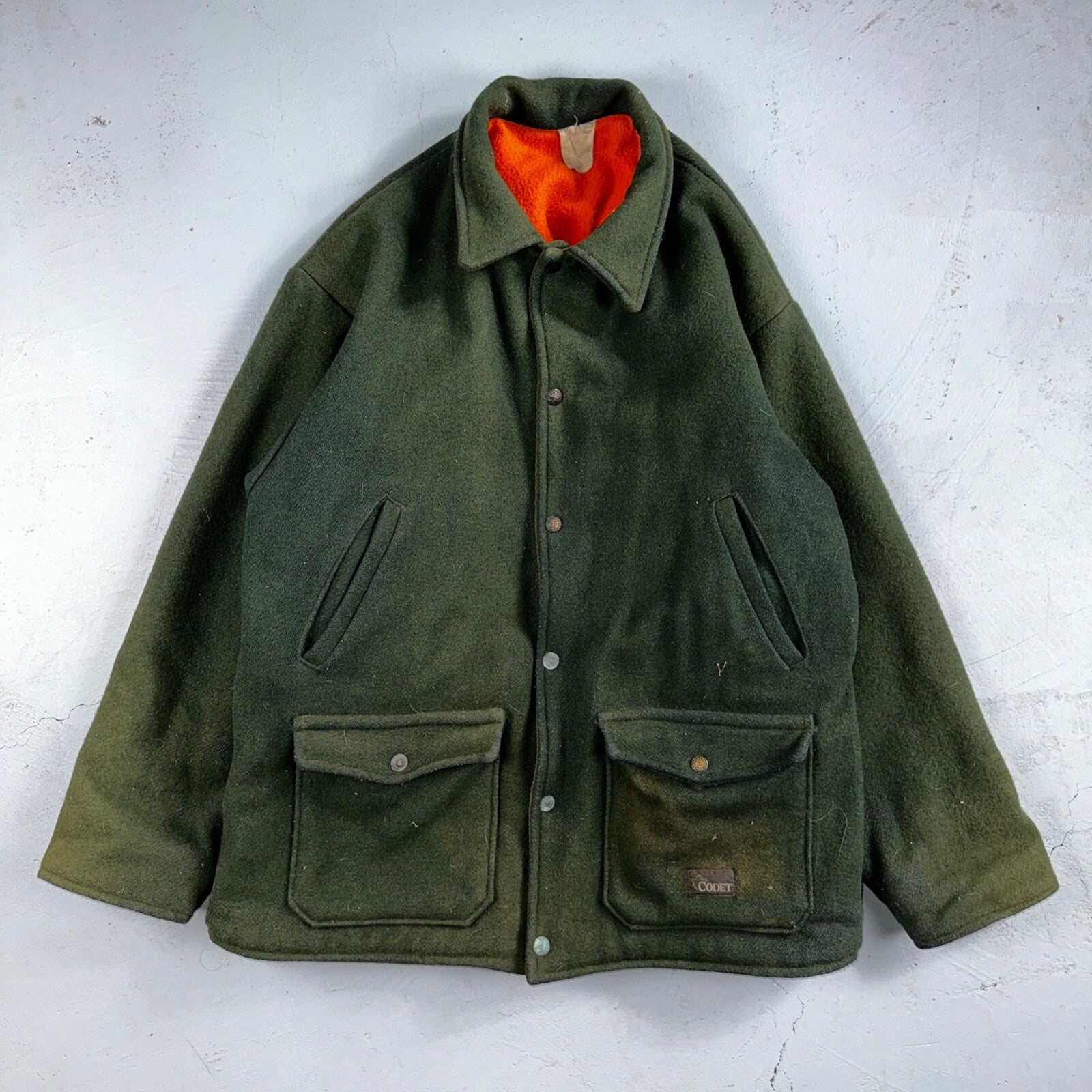 VTG Codet Wool Jacket Mackinaw Hunting Reversible Green Orange Outdoor Men’s L