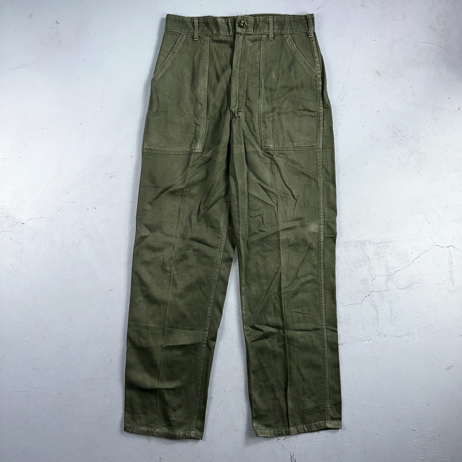 Vintage 1960s 70s Vietnam OG 107 Fatigue Pants 60s Zipper Fly Act 39x31