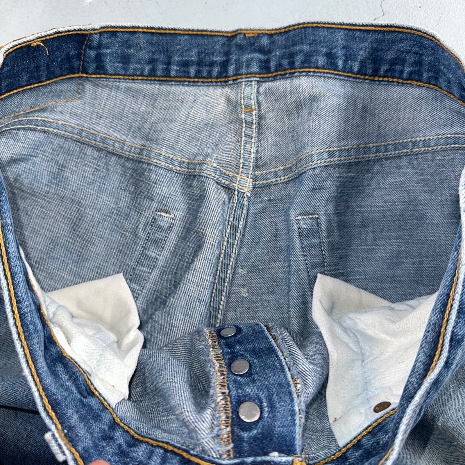 Levis 501 Vintage 90s USA XX Straight Leg Jeans Blue Light Wash 38x34 Act 36x32