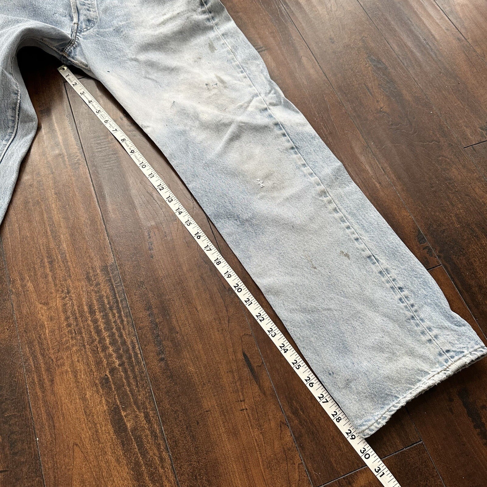 Levis Vintage 80s Redline Selvedge USA 501 XX Jeans Light Wash 33x34 Act 29x29