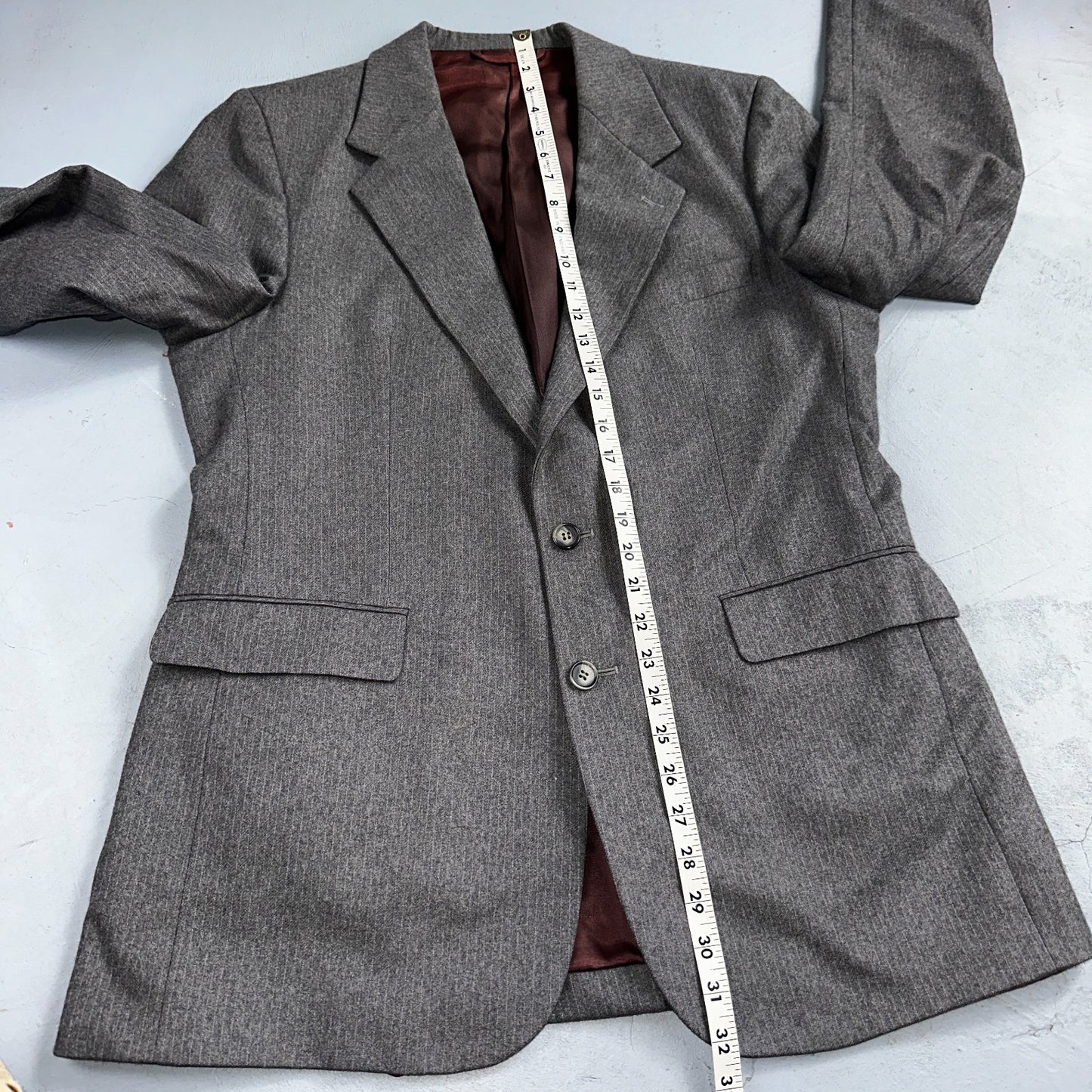 VTG Mens 2 PC Suit 41 Jacket Coat Pants Gray Rockabilly 80s Egon Von Furstenberg