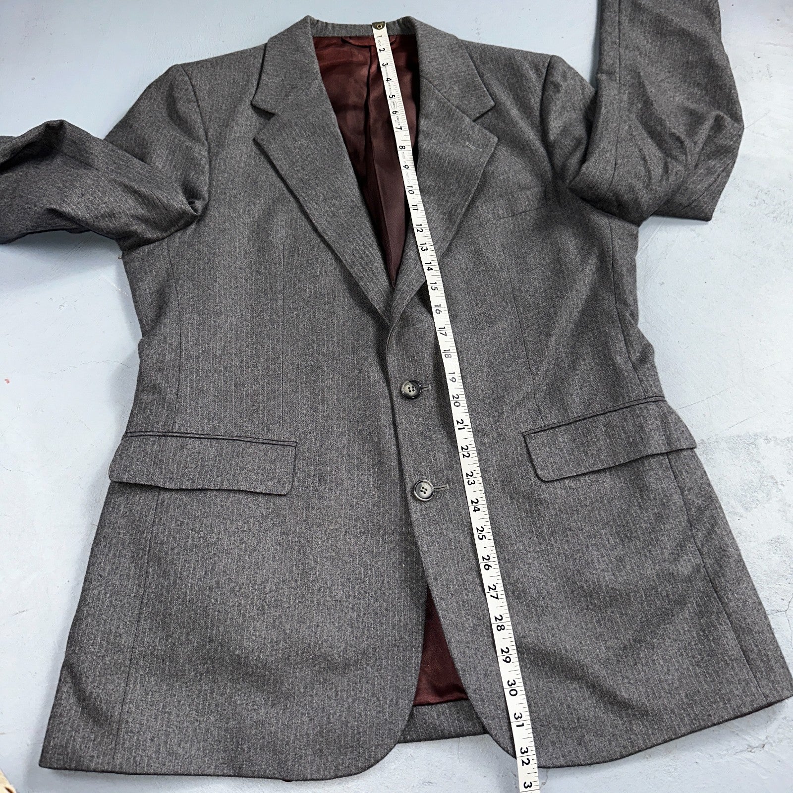 VTG Mens 2 PC Suit 41 Jacket Coat Pants Gray Rockabilly 80s Egon Von Furstenberg