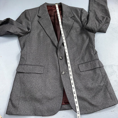 VTG Mens 2 PC Suit 41 Jacket Coat Pants Gray Rockabilly 80s Egon Von Furstenberg