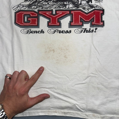 Rare Vintage 90s Living Epistles Lords Gym Graphic Jesus AOP Shirt 2XL Rap Band