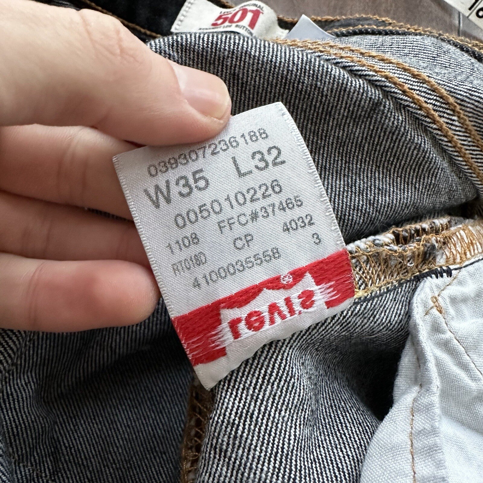 Levis 501 Vintage Y2K Straight Leg XX 2000s Jeans 32x29 Black Wash 35x32