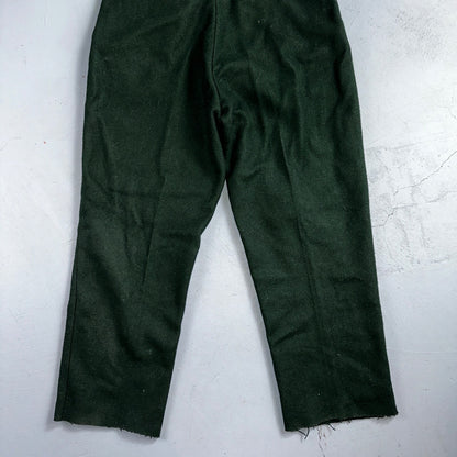 1960s Vintage Green Heavy Wool Hunting Pants 34x28 USA Dry Clean Rockabilly 60s
