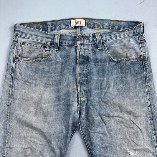 Levis 501 Vintage Y2K XX Straight Leg Jeans Blue Light Wash 34x34 Act 35x30