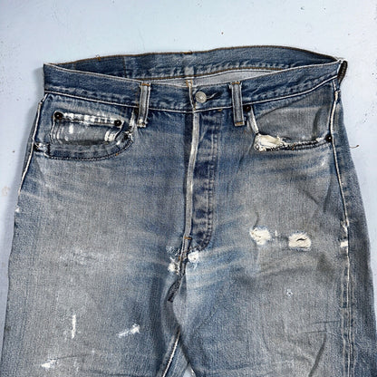 Levis 501 Vintage 80s Redline Selvedge USA XX Jeans Light Wash 34x36 Act 31x33