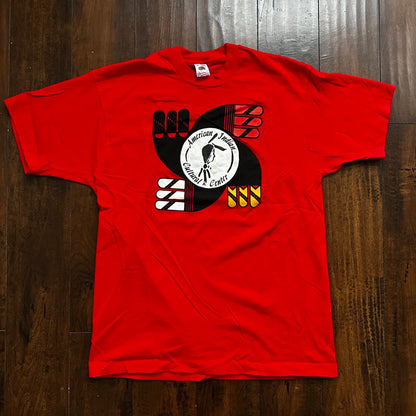 American Indian Cultural Center Vintage T Shirt Red Single Stitch Red Basic XL