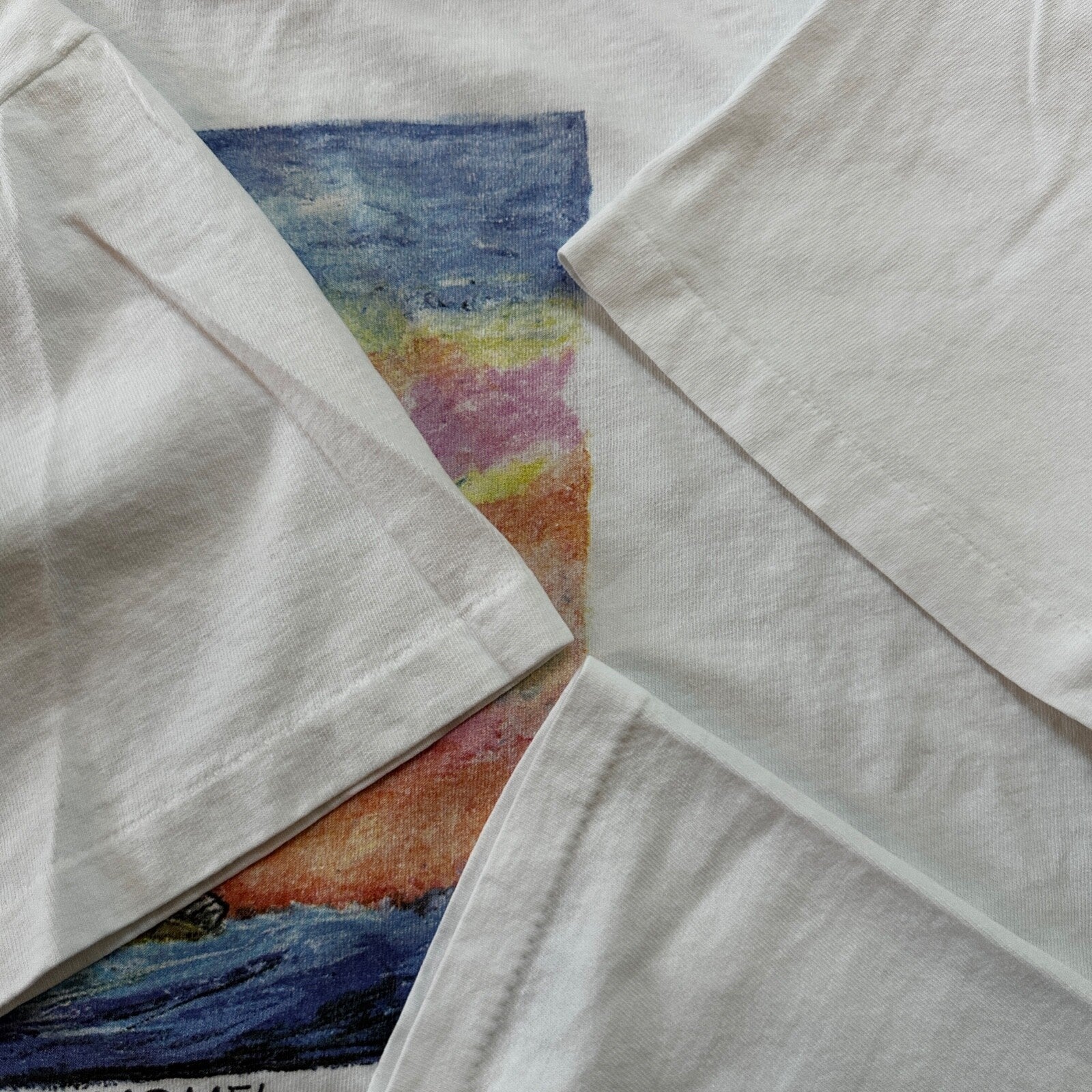 Art Carmel Sailboat VTG T Shirt Photography Rare Print Ocean Travel Sea Rap