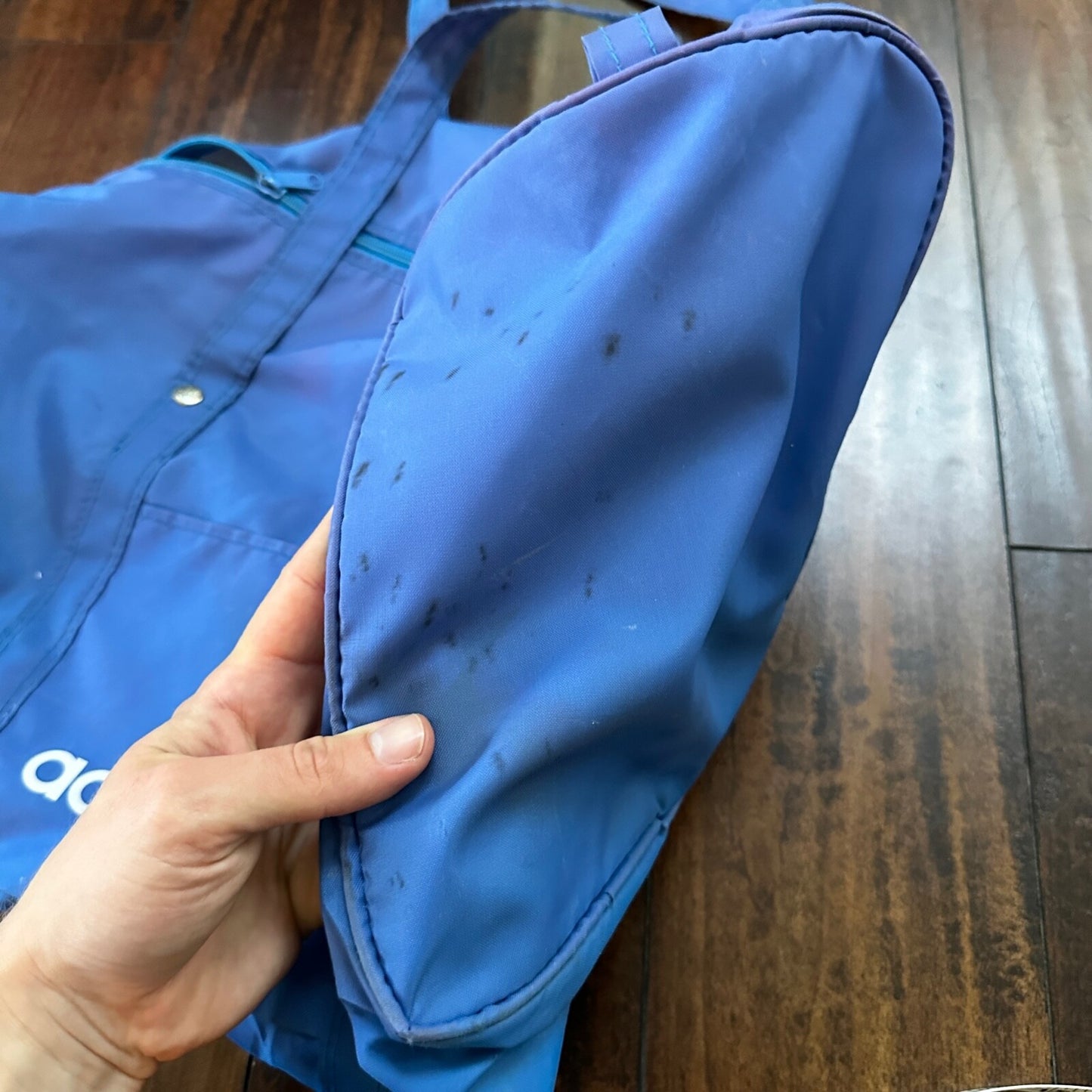 Adidas Vintage Duffle Bag Gym Travel Retro Spellout Light Blue Duffel Travel 80s