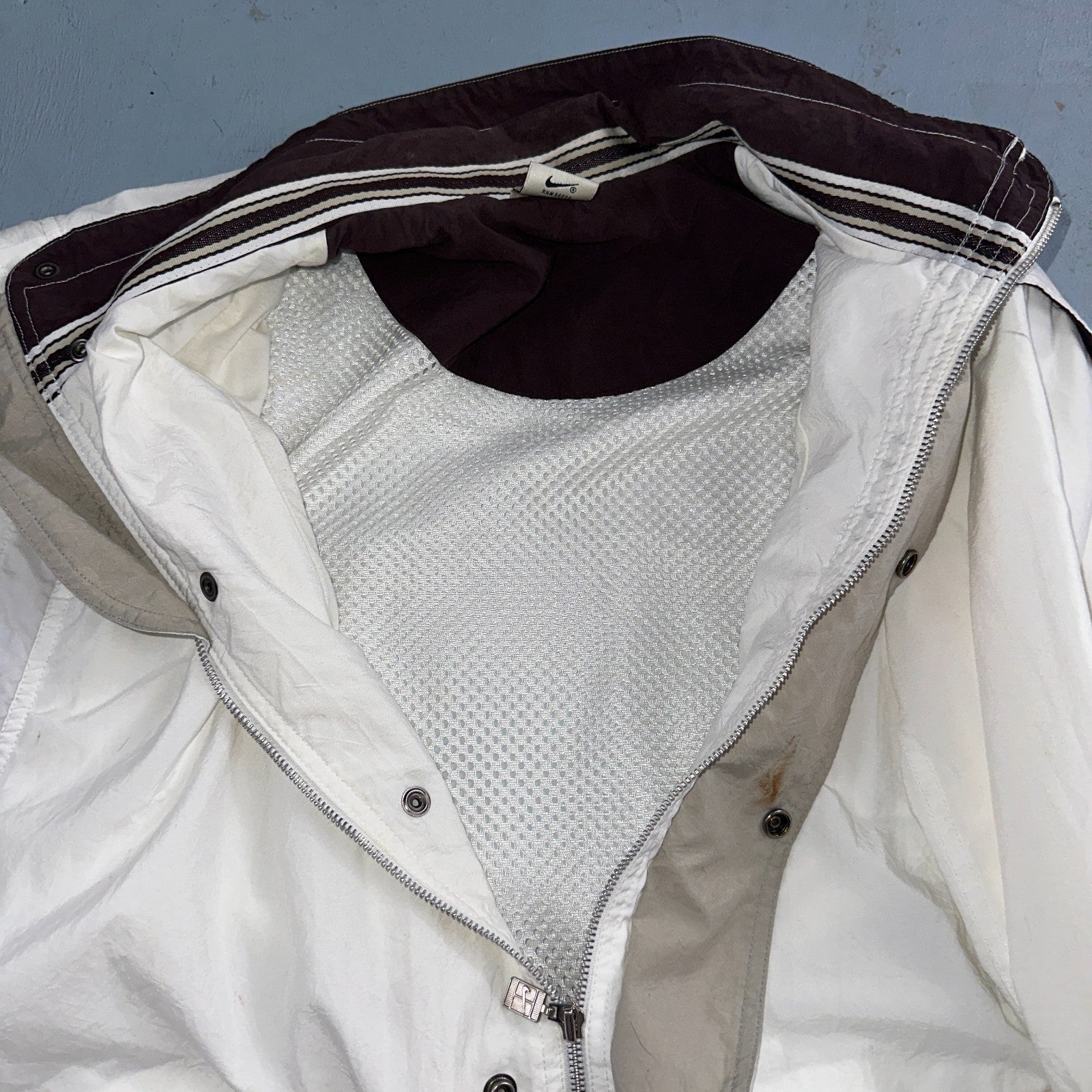 Nike Jacket Vintage 90s Challenge Court Tennis Vest Removable Sleeves RARE White