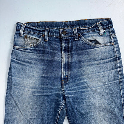 Levis 517 Vintage 80s USA Orange Tab Bootcut Flare Blue Worn Jeans Act 34x29