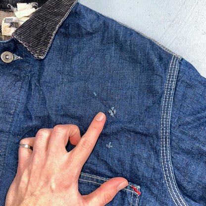 Vintage 60s Hercules Sears Roebuck And Co Denim Chore Jacket Coat Lined Detroit