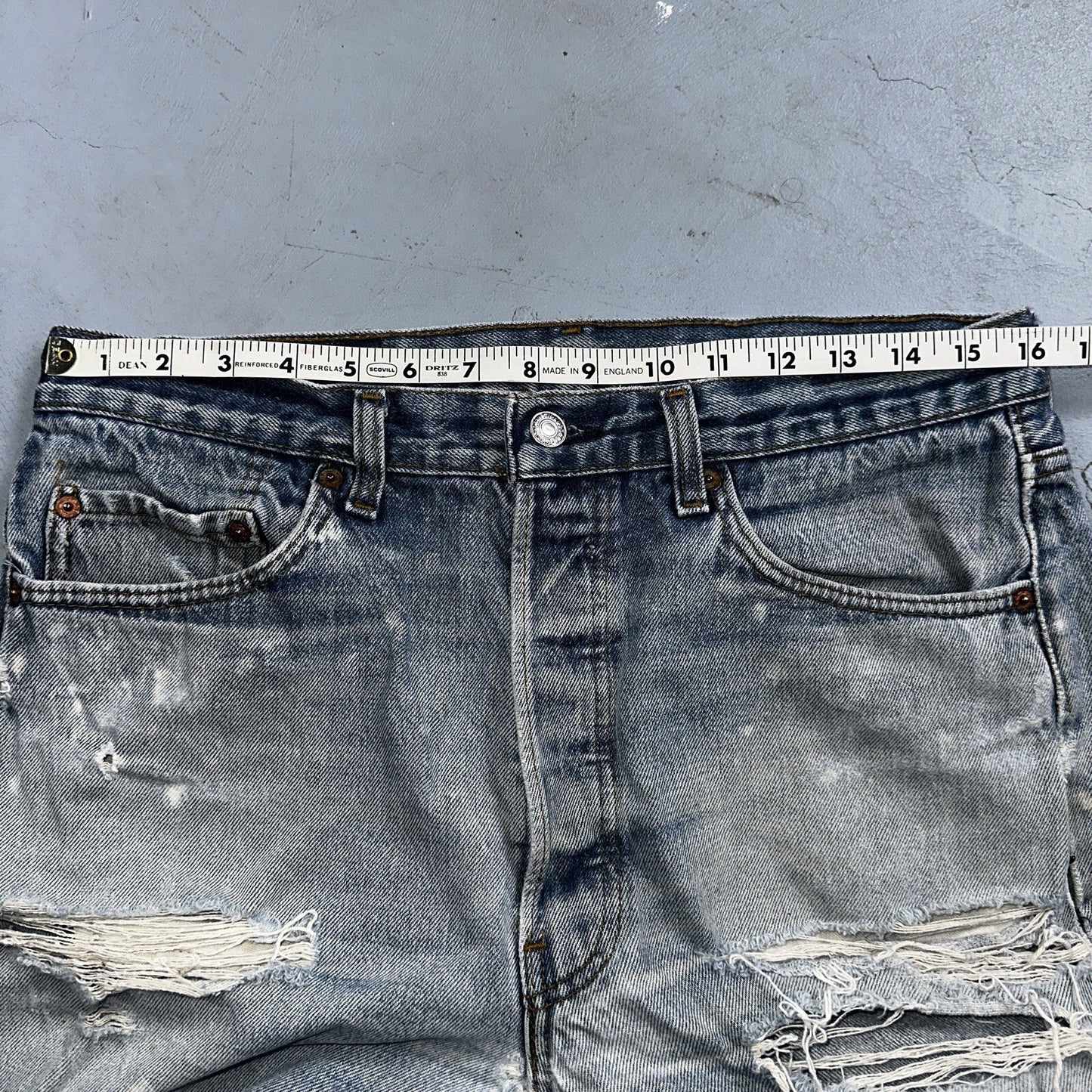 Levis 501 Vintage 90s USA XX Straight Leg Jeans 35x33 Light Wash Act 32x29