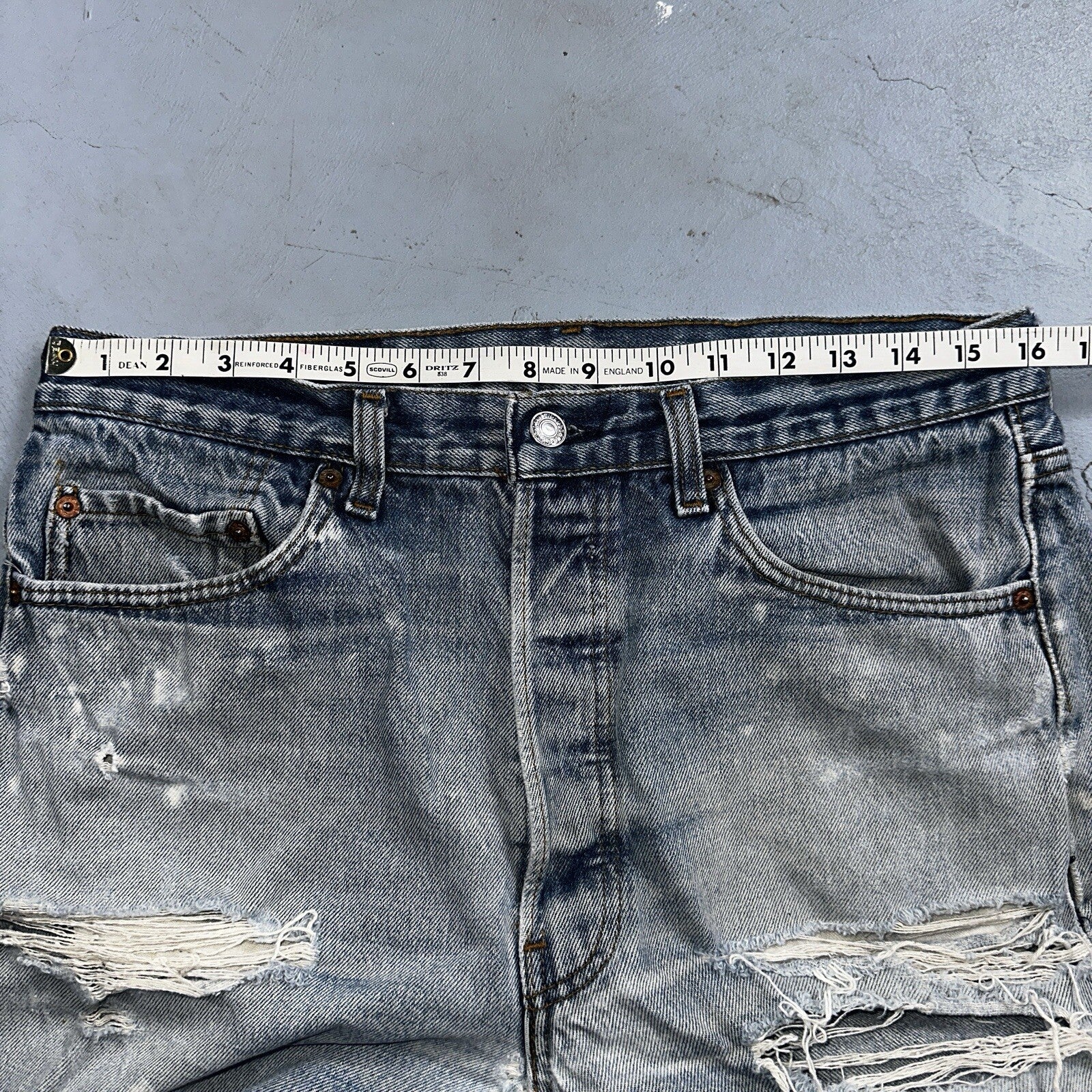 Levis 501 Vintage 90s USA XX Straight Leg Jeans 35x33 Light Wash Act 32x29