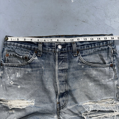 Levis 501 Vintage 90s USA XX Straight Leg Jeans 35x33 Light Wash Act 32x29
