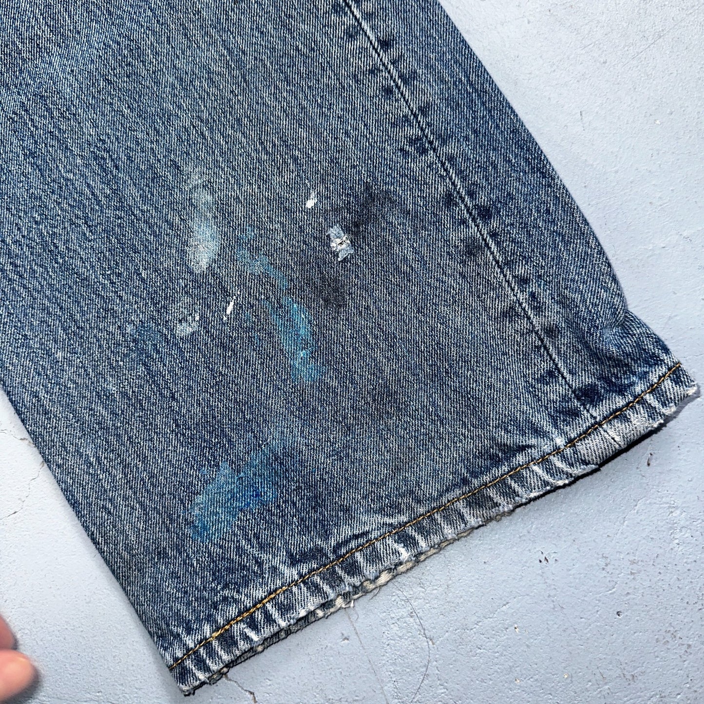Levis 501 Vintage Y2K XX Straight Leg Jeans Blue Med Wash Paint 38x30 Act 38x29
