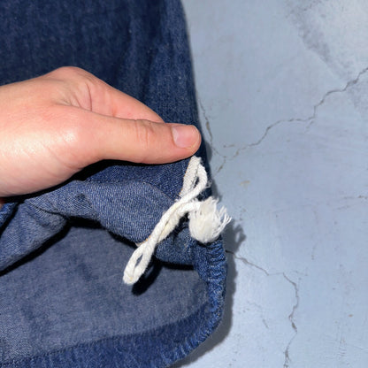 VTG 40s 50s Selvedge Denim Blue Laundry Drawstring Faded Civilian Bag Small