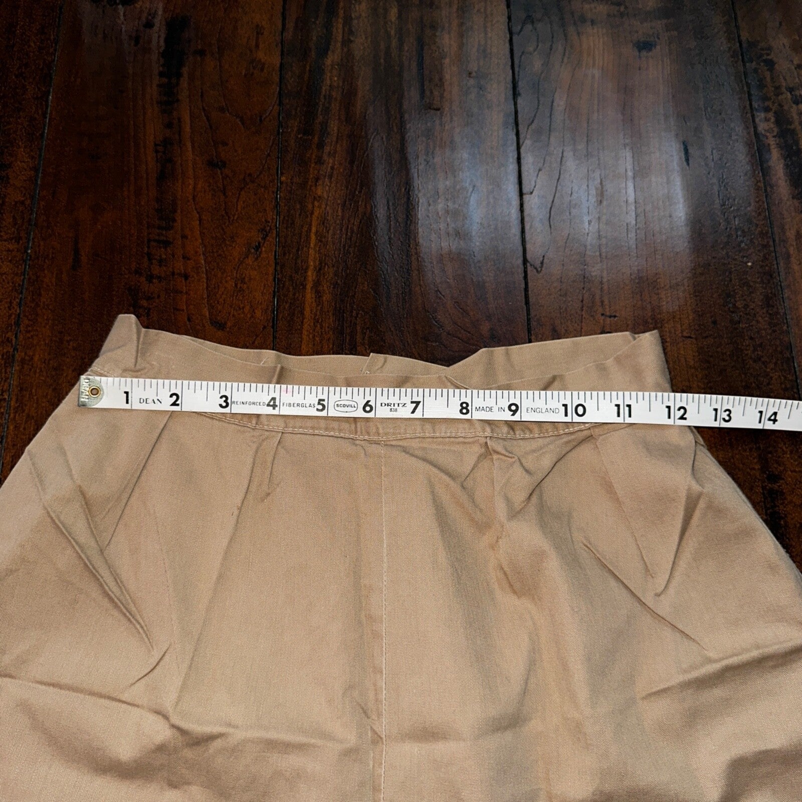 Vintage USA Rockabilly Womens Dress Pants 60s 70s Bottom Tan Shorts 24