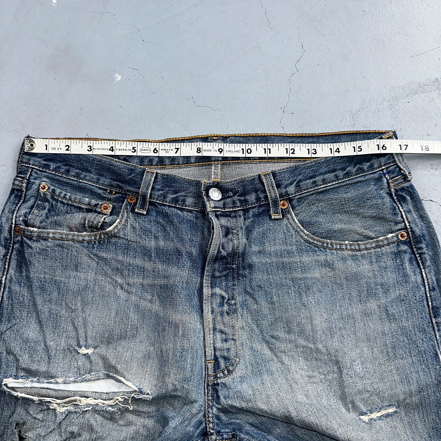 Levis 501 Vintage Y2K XX Straight Leg Jeans Blue Light Wash 34x34 Act 33x33