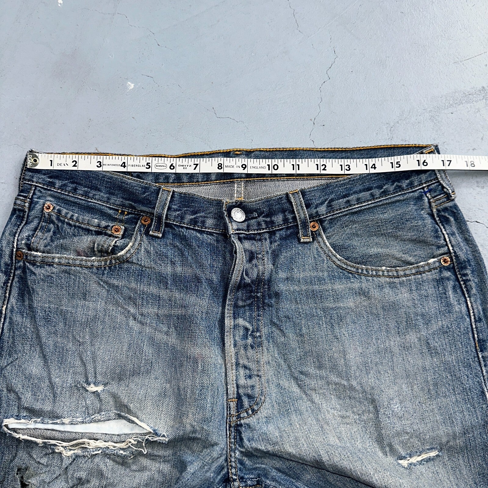 Levis 501 Vintage Y2K XX Straight Leg Jeans Blue Light Wash 34x34 Act 33x33