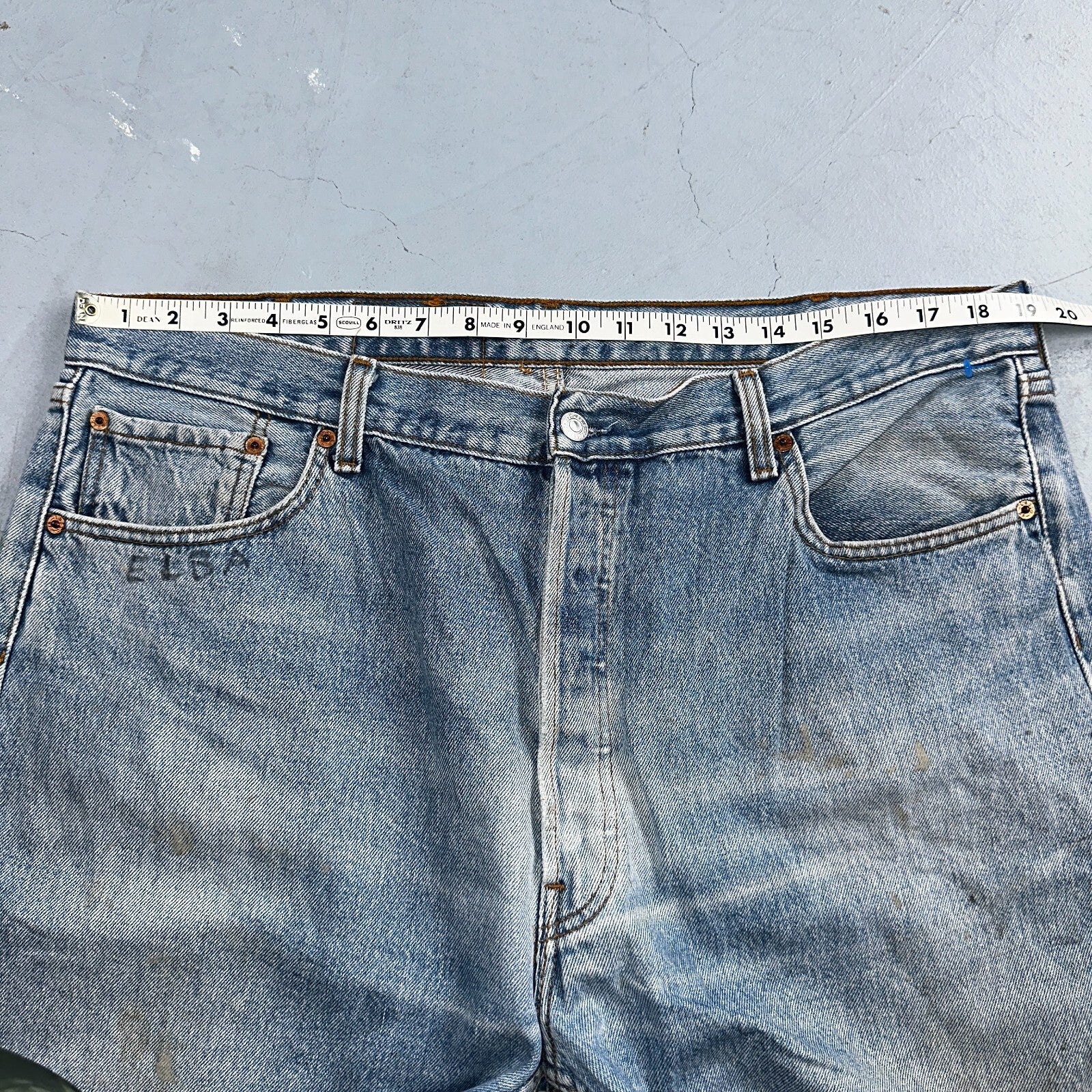 Levis 501 Vintage 90s XX Straight Leg Jeans Y2K Light Wash 40x36 Act 38x31