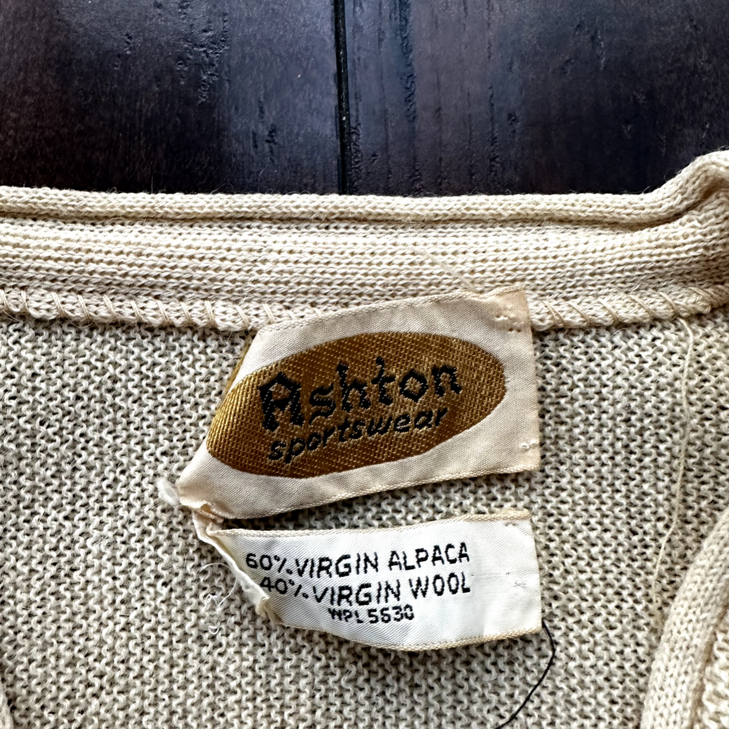 VTG 60s 70s Cardigan Sweater Alpaca Wool Kurt Cobain Cream Yellow Winter Cool