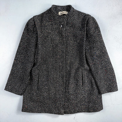 Sherwood of Ohio Jacket Pea Coat 1970s Cloak USA 70s Rockabilly Speckle Wool
