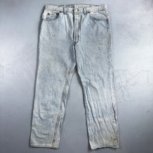 Levis 501 Vintage 90s USA XX Straight Leg Jeans Blue Light Wash 40x32 Act 38x31
